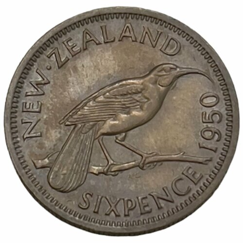 Новая Зеландия 6 пенсов 1950 г. (2) bradford sarah george vi the dutiful king