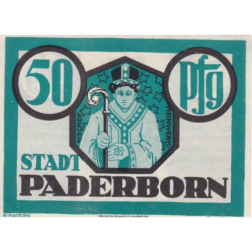 Германия (Веймарская Республика) Падерборн 50 пфеннигов 1921 г. (Вид 4)