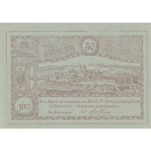 Австрия, Санкт-Флориан 30 геллеров 1914-1920 гг. (№2)