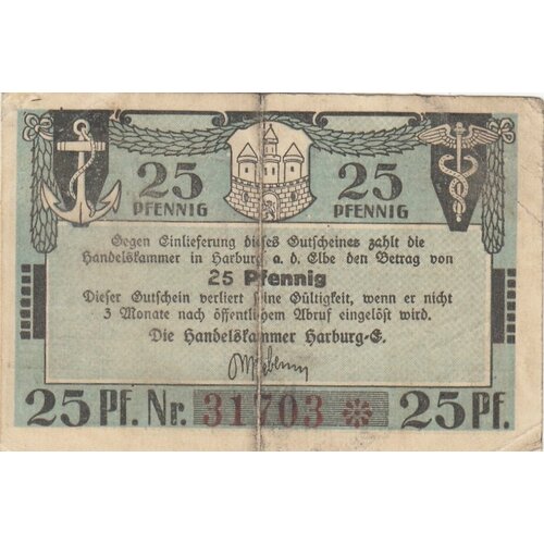 Германия Харбург 25 пфеннигов 1914-1924 гг.
