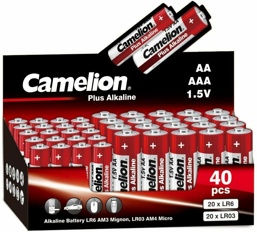 Батарейка Camelion 20LR6+20LR03-CB (AA 20 шт + AAA 20 шт) (14981)