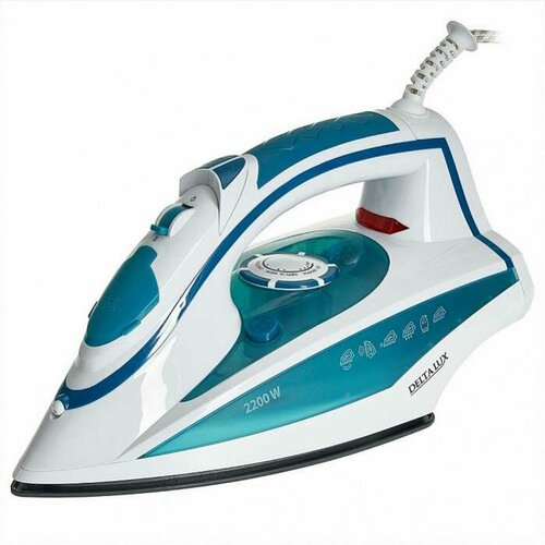 Утюг 2200ВТ керамич Покрытие С отпар Самоочист антикапля бирюз DELTA LUX 355900₽
