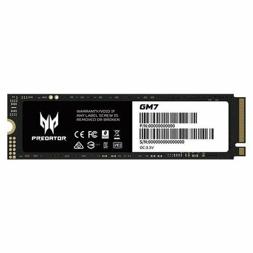 Накопитель SSD 1Tb Acer Predator GM7 (BL.9BWWR.118) накопитель ssd m 2 2280 micron mtfdkba1t0tfh 1bc1aabyy 3400 1tb pci e gen4 x4 tlc 6600 5000 mb s 630k 700k iops mttf 2m