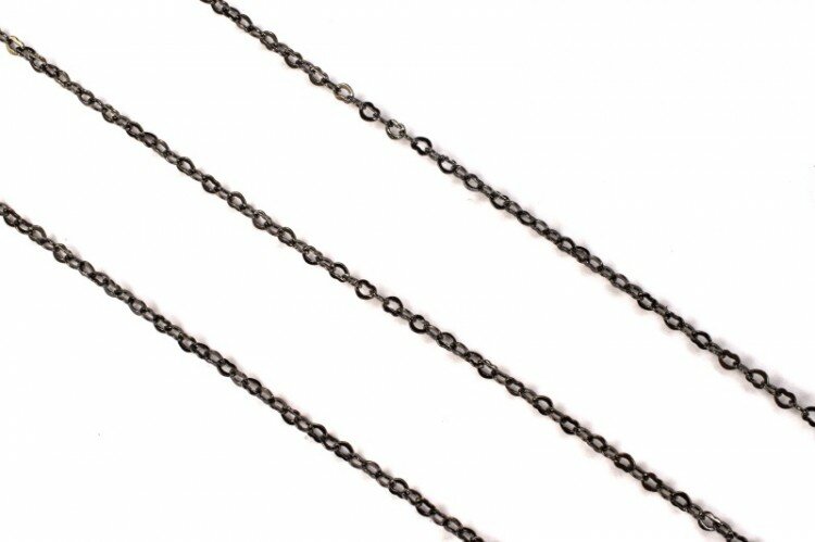 Цепочка для бижутерии Сердечки звено 18х24х04мм цвет черный латунь 27-133 1м