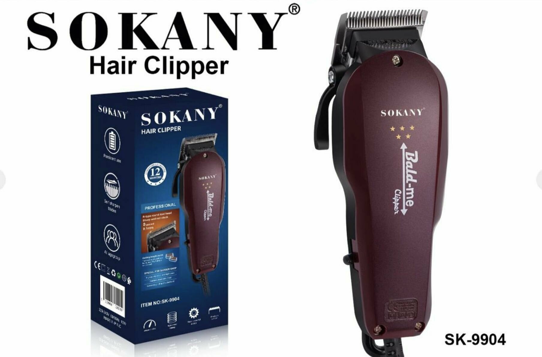 Профессиональная машинка для стрижки Sokany SK-9904