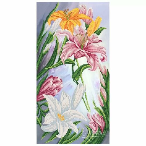 Роскошные лилии, схема на канве