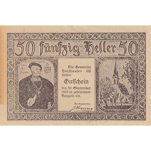 Австрия, Хольцхаузен 50 геллеров 1914-1920 гг. (2) австрия анцбах 50 геллеров 1914 1920 гг 2
