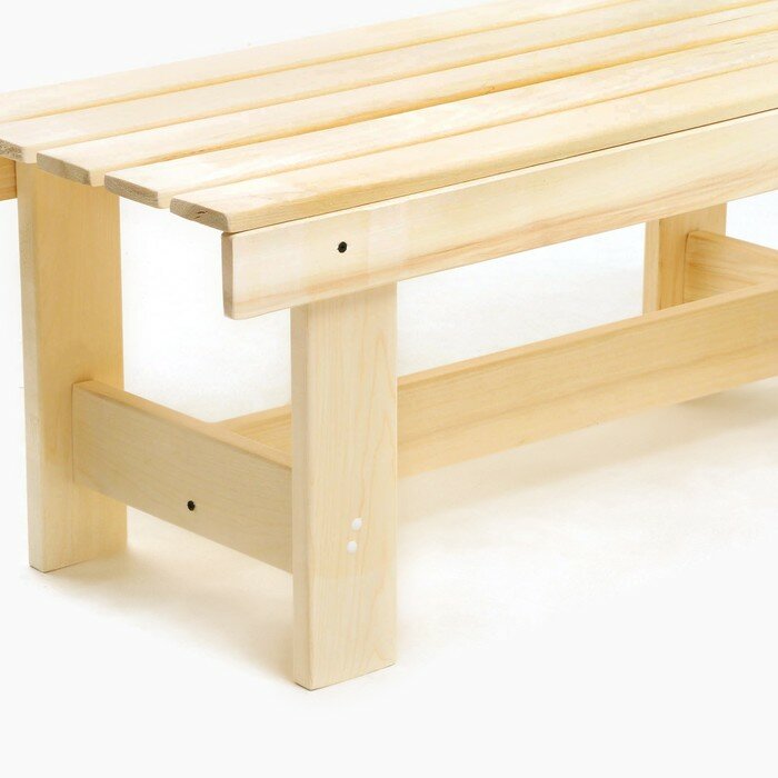 Лавочка (скамейка) деревянная из липы 100 х 32 х 42 см, без спинки, для бани и дачи, садовая
