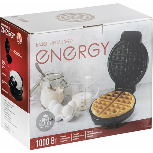 Вафельница электрическая 1000ВТ антиприг покр венск вафли ENERGY 418200₽