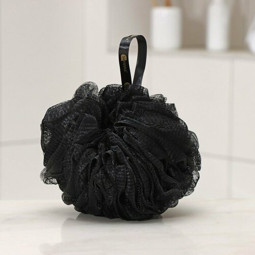 Мочалка для тела SAVANNA «Нежность», 90 гр, тубус в подарок, цвет чёрный (130 шт)