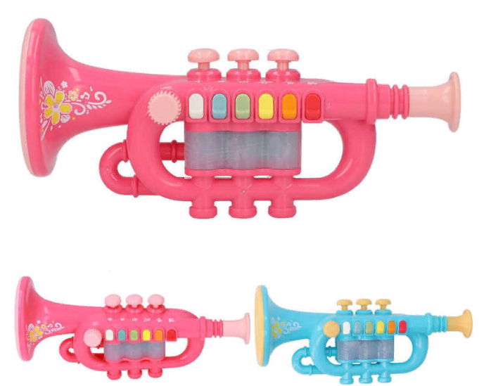 Музыкальный инструмент: труба, свет, звук, ремешок (в асс) Наша Игрушка 6806E
