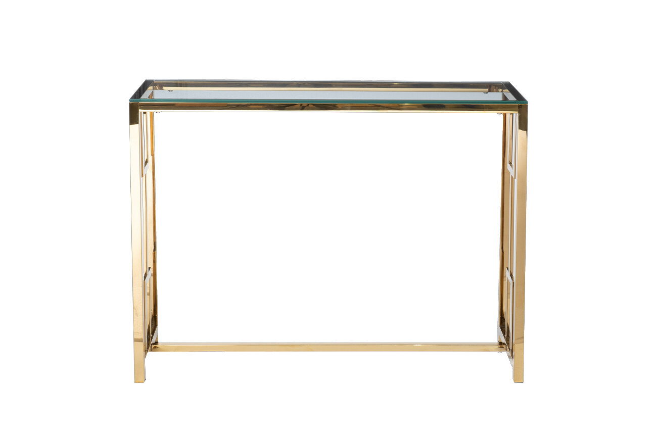 фото Консоль Garda Decor прозрачное стекло/золото 47ED-CST072GOLD