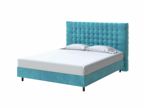 PROxSON Кровать Tallinn Boxspring Standart (Ткань: Велюр Лофти Лазурь) 160x200