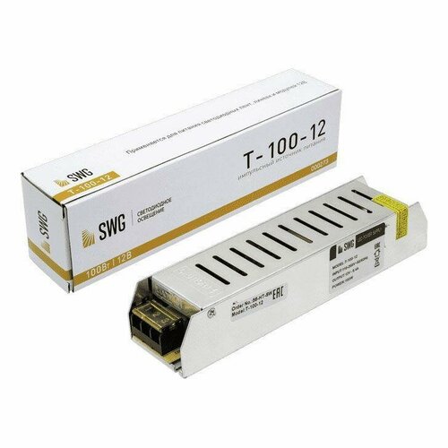 Блок питания SWG 12V 100W IP20 8,3A T-100-12 000273 блок питания swg 12v 100w ip67 8 3a lv 100 12 000095