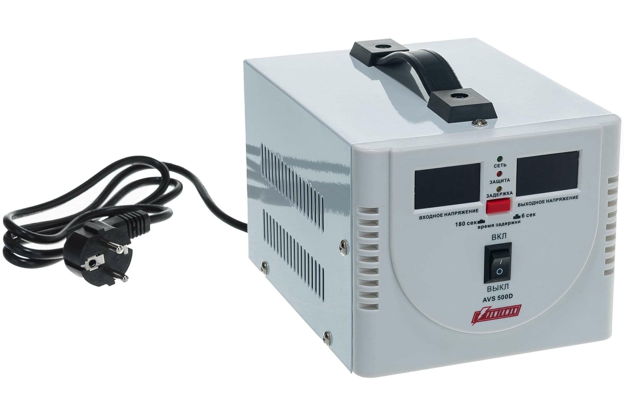 Стабилизатор напряжения Powerman AVS 500D White (6028662) - фотография № 1