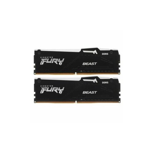 Оперативная память Kingston DDR 5 DIMM 32Gb PC44800 5600Mhz Kingston FURY Beast Black RGB CL40 Kit of 2 KF556C40BBAK2-32 retail 2009900₽