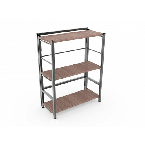 Стеллаж металлический сборный Титан Мета СЛС-1/800, 605х290х790+10мм, каркас-черный, полки - шимо темный