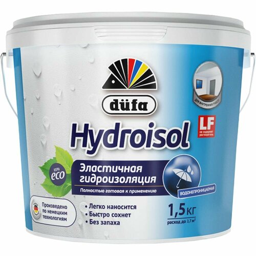 Эластичная гидроизоляция Dufa HYDROISOL МП00-004899 состав гидроизоляционный эластичный dufa hydroisol голубой 3 кг