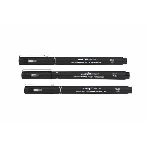 Линер PIN 01 - 200(S), чёрный, 0.1 мм (комплект 3 штуки)