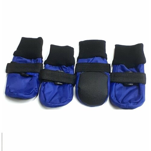 Ботинки на мягкой подошве для средних и крупных пород 4шт. Синие (6см )