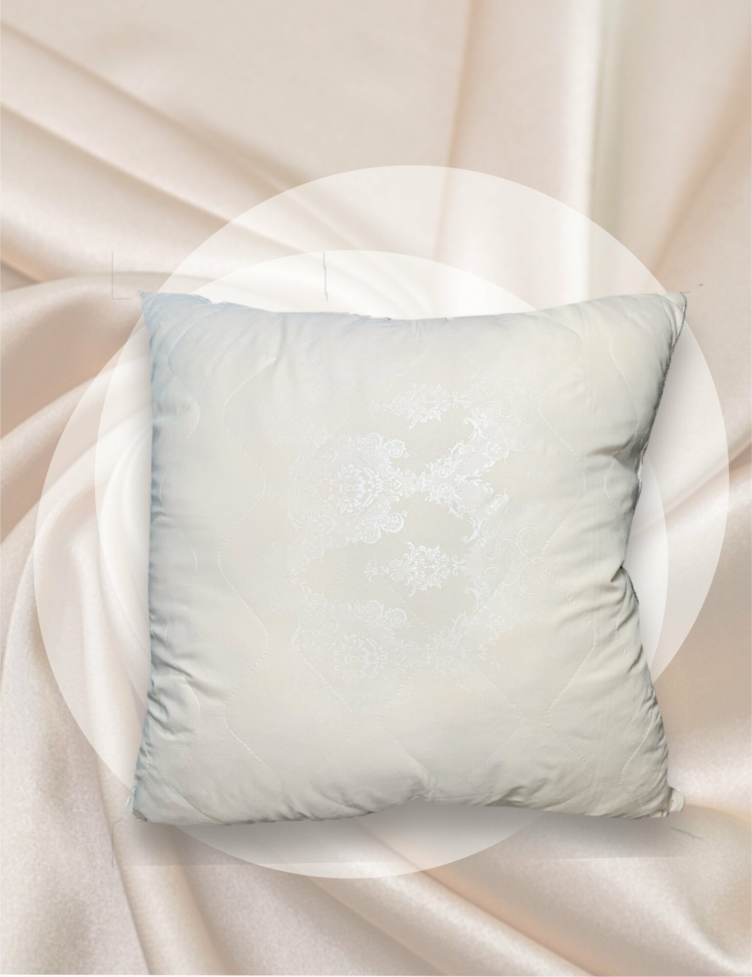 фото Подушка Ангора 70х70 с шерстью ангорской козы в тике. ДОМ текстиля