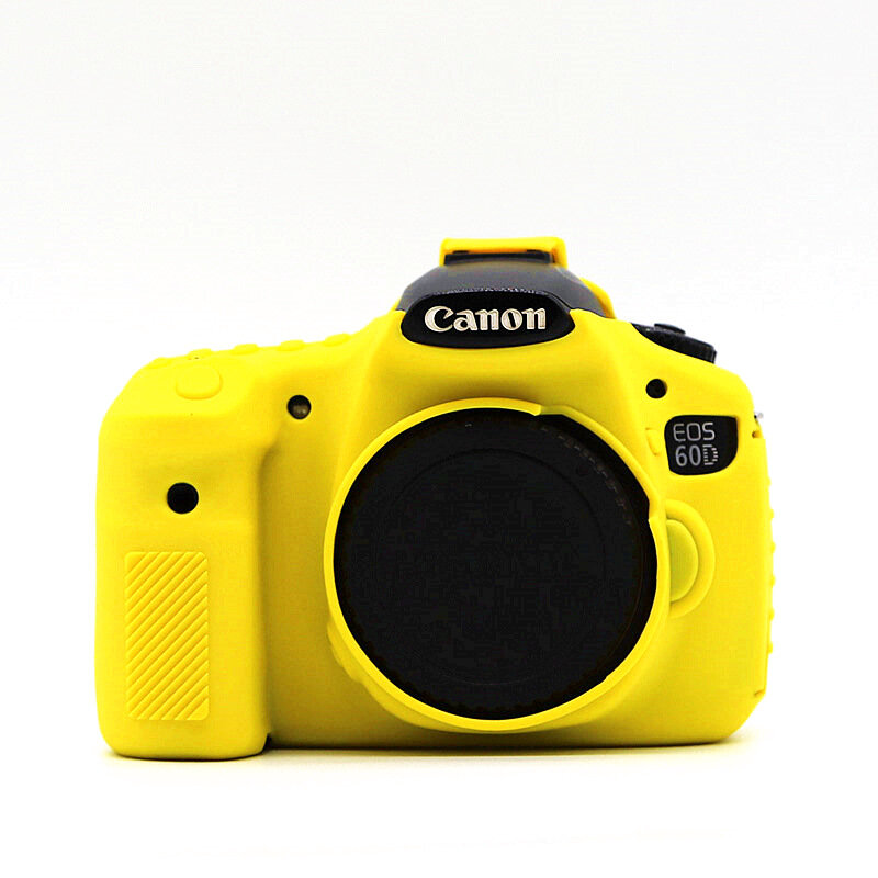 Защитный силиконовый чехол MyPads Antiurto для фотоаппарата Canon EOS 60D из мягкого качественного силикона желтый