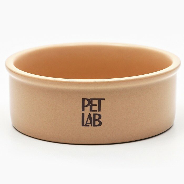 Pet Lab Керамическая миска 200 мл, бежевая