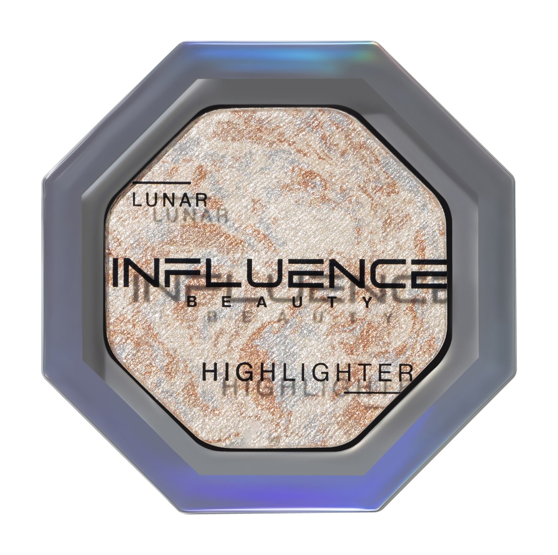 INFLUENCE BEAUTY Хайлайтер для лица Lunar с сияющими частицами, 4,8 г, Серебряный