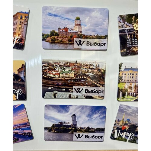 Набор магнитов 3 шт Выборг, Парк Монрепо.