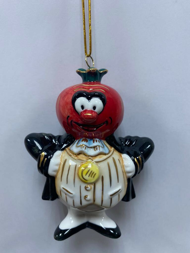 Игрушка на елку Помидор, фарфор