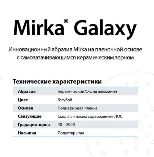 Шлифовальный диск на плёночной основе Mirka GALAXY 150мм Multifit (50 отверстий), зерно Р120 (упак. 10штук) - фотография № 3