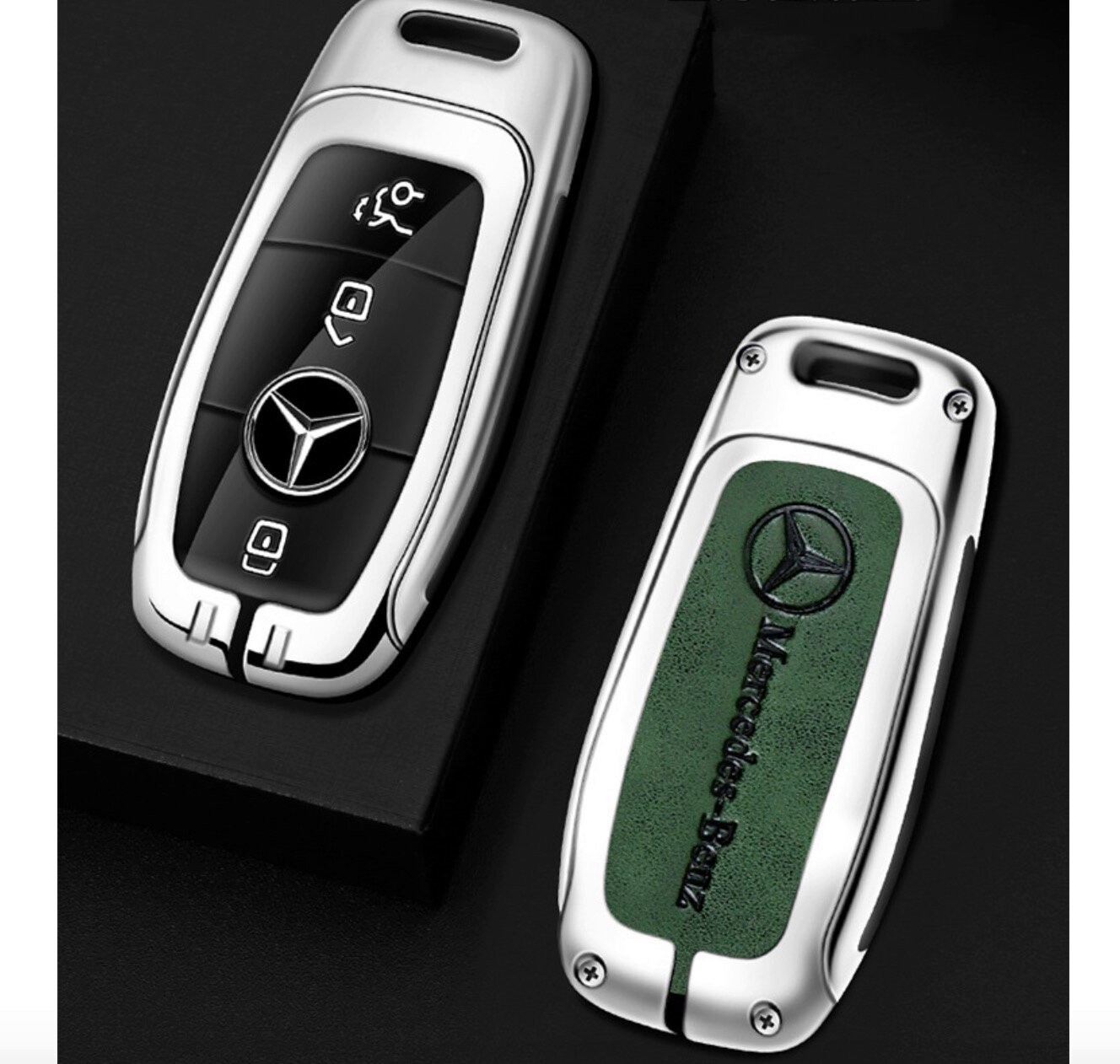 Противоударный металлический защитный чехол-брелок MyPads-230574 для автомобильного смарт ключа Mercedes-Benz E-Класс C S А CLA GLA‎ GLB GLS GLC GL.
