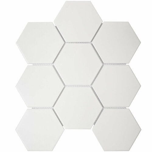 Мозаика Starmosaic Hexagon big белая керамическая 29,5х26 см матовая