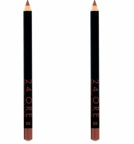 Карандаш для губ стойкий, Deborah Milano, 24 Ore Long Lasting Lip Pencil, тон 02 розовый нюд, 1.5 г, 2 шт