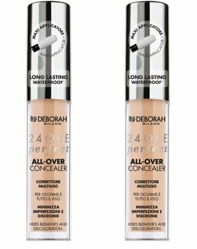 Корректор жидкий, Deborah Milano, 24 Ore Perfect All Over Concealer, тон 02 бежевый, 5.5 г, 2 шт