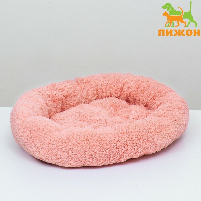 Пижон Лежанка для собак и кошек «Уют», мягкий мех, 45 х 35 х 11 см, розовая