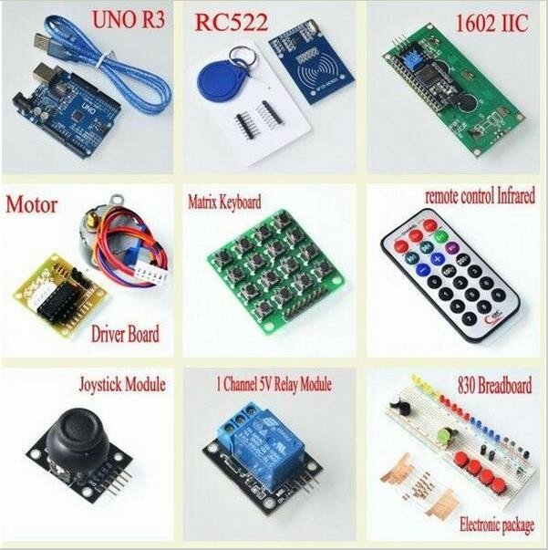 Обучающий набор контроллер Arduino UNO R3 Starter Kit обновленная версия с RFID модулем для начинающих в пластиковом кейсе Kit №1 — фото 1