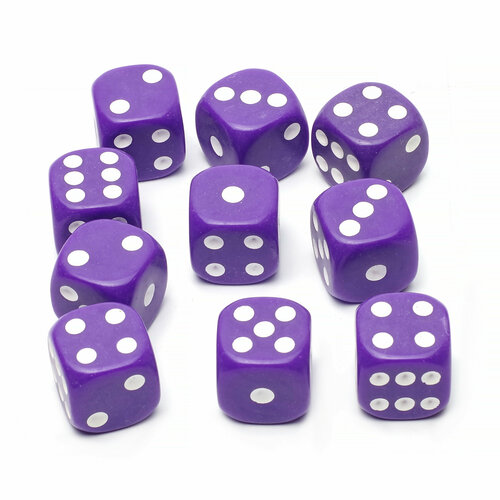 Набор кубиков Stuff-Pro Dice STUFF-PRO d6 (10 шт, 16мм, стандарт) фиолетовые