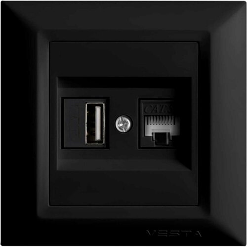 Розетка для USB + сетевого кабеля LAN Vesta Electric Roma