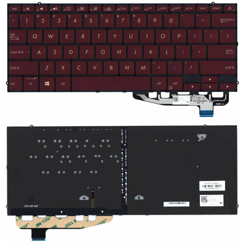 Клавиатура для ноутбука Asus ZenBook S UX391FA красная с подсветкой клавиатура для asus zenbook ux410uq ноутбука с подсветкой