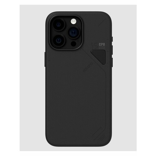 фото Чехол на айфон 15 про защитный - aulumu a15 vegan magsafe, магнитный, экокожа, черный