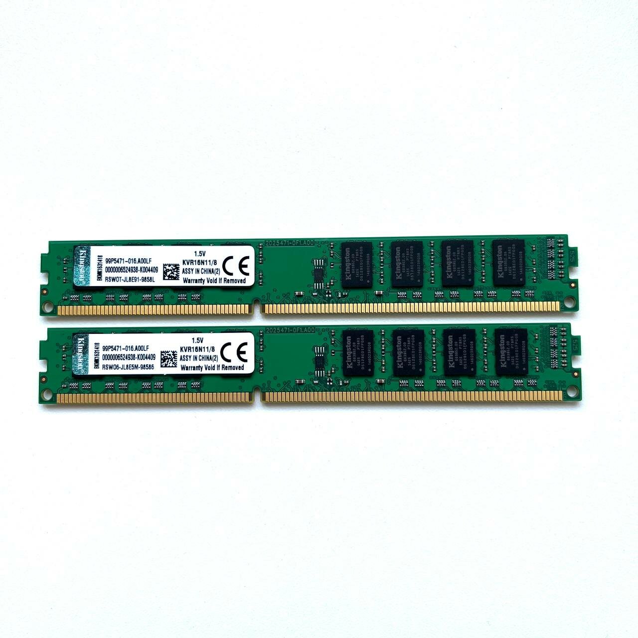 Оперативная память Kingston DDR3 8GB 1600Мгц 1.5v DIMM для ПК низкопрофильная 2шт