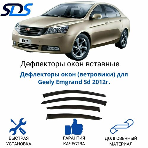 Дефлекторы окон (ветровики) для Geely Emgrand Sd 2012г.