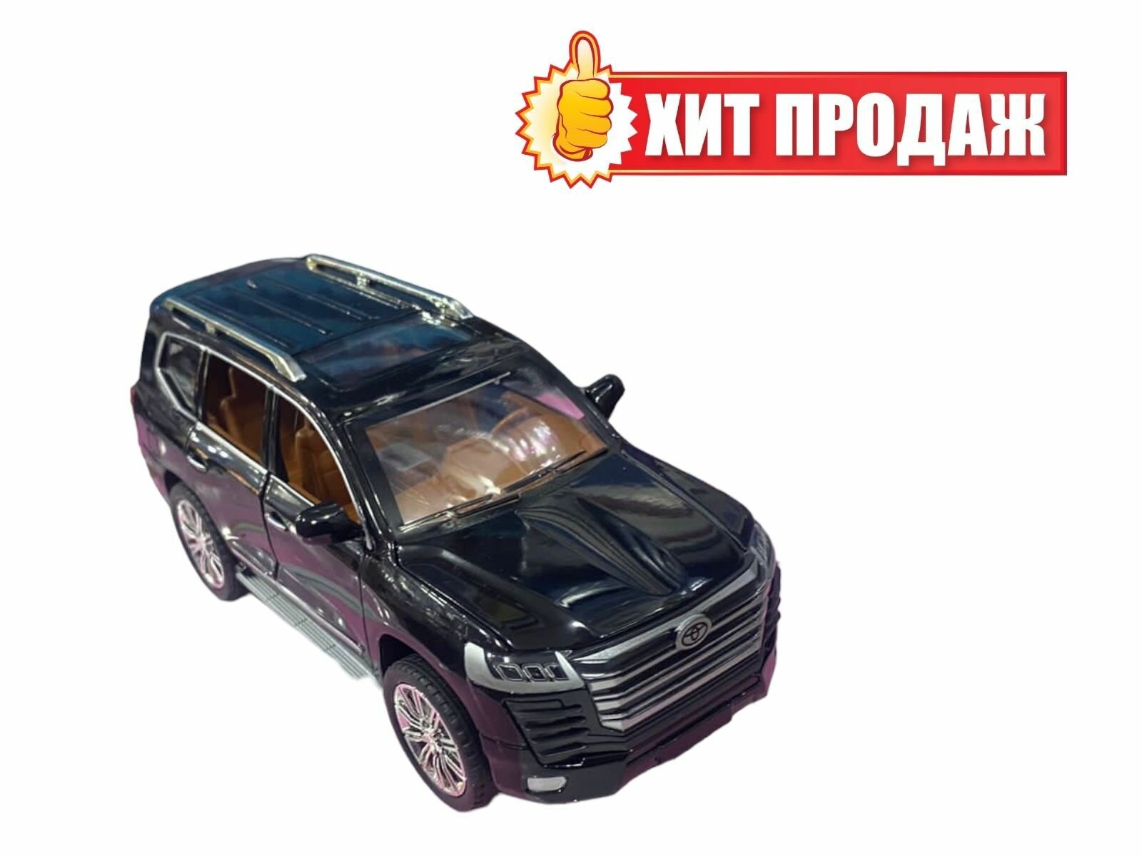 Коллекционная масштабная модель черная Toyota Land Cruiser 1:24