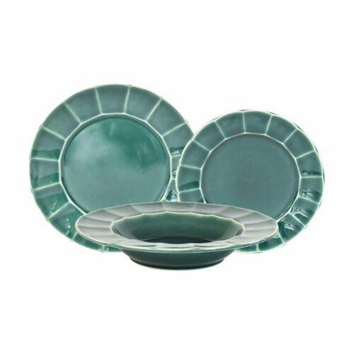 Набор обеденный Paris бирюзовый 4 персоны 12 предметов Matceramica 9479₽
