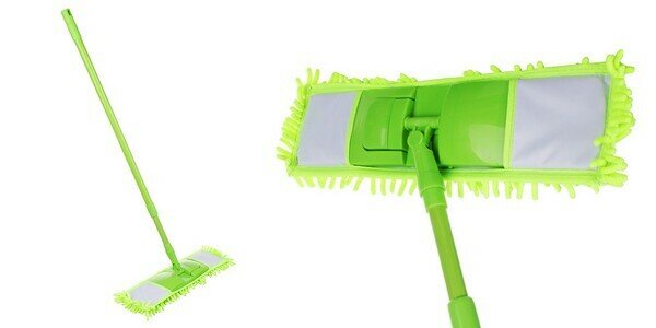 фото Швабра с насадкой из микрофиб. (подкл.), телескоп. металл, пластик, 70-120см, вес насад 95г, VETTA