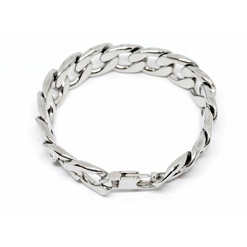 фото Браслет-цепочка kyle, 1 шт., размер 22 см, размер l, диаметр 11 см, серебряный