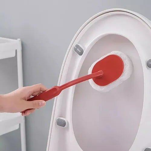 Щетка для мытья ванны, стен, сантехники с длинной ручкой/ Для мытья раковины туалета унитаза ванны душевой кабины. красный