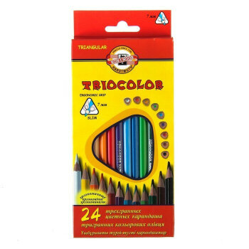 KOH-I-NOOR Карандаши цветные Triocolor, 24 цвета (3134024004KS) разноцветный