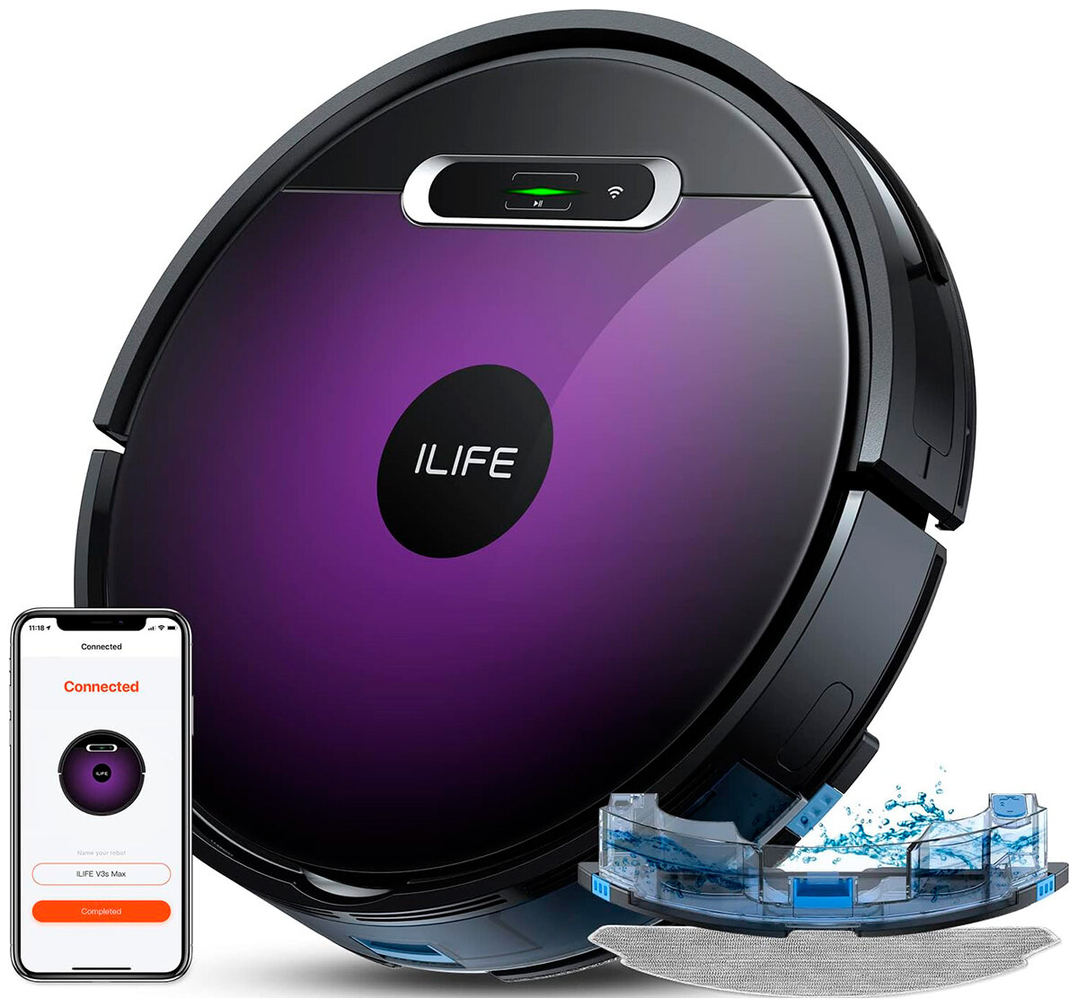 Робот-пылесос iLife V3SMAX черный/синий